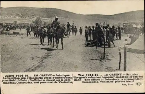 Ak Saloniki Thessaloniki Griechenland, Krieg 1914-1915, griechisches Freiwilligenbataillon