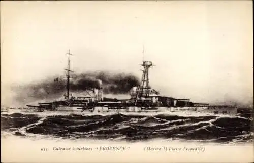 Ak Französisches Kriegsschiff, Provence, Cuirasse
