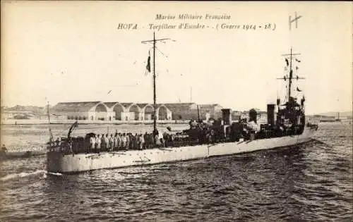 Ak Französisches Kriegsschiff, Hova, Torpilleur d'Escadre