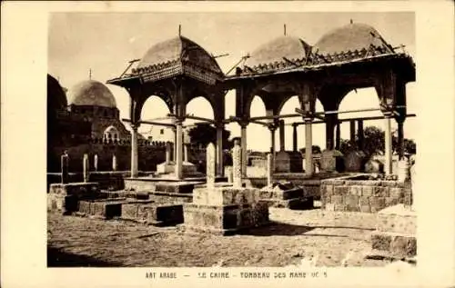 Ak Cairo Kairo Ägypten, Arabische Kunst, Grab der Mamelucken, Gräber