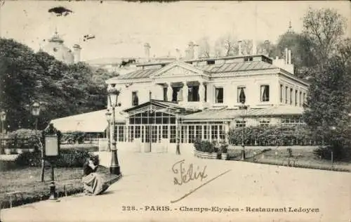 Ak Paris VIII, Champs Élysées, Restaurant Ledoyen