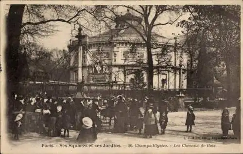 Ak Paris VIII, seine Plätze und Gärten, Champs Elysées, Chevaux de Bois
