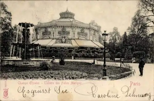 Ak Paris VIII, Avenue des Champs Elysées, Théâtre des Folies Marigny