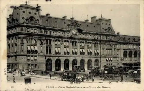 Ak Paris VIII, Gare Saint Lazare, Gericht von Rom