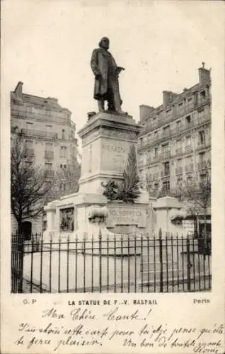 Ak Paris VIIe, Statue von Raspail