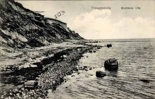 Ak Travemünde Lübeck, Brodtener Ufer, Klippen
