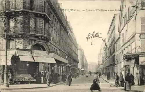 Ak Paris XIV Observatorium, Avenue d’Orléans, Rue Brezin