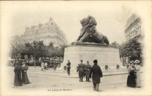 Ak-Observatorium Paris XIV, Place Denfert-Rochereau, Lion de Belfort