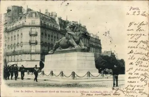 Ak-Observatorium Paris XIV, Place Denfert-Rochereau, Lion de Belfort