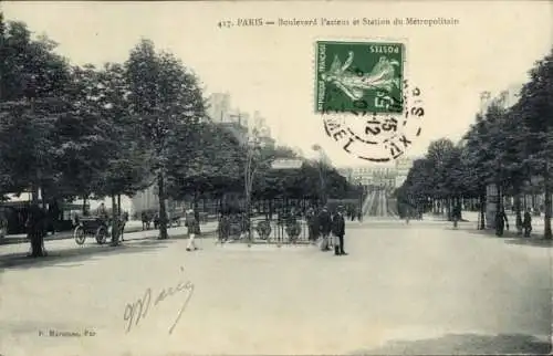 Ak Paris XI, Boulevard Pasteur, Metropolitain Station
