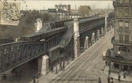 Ak Paris XVIe Passy, Boulevard de la Chapelle