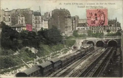 Ak Paris 17. Jahrhundert, Westbahn, Batignolles-Tunnel