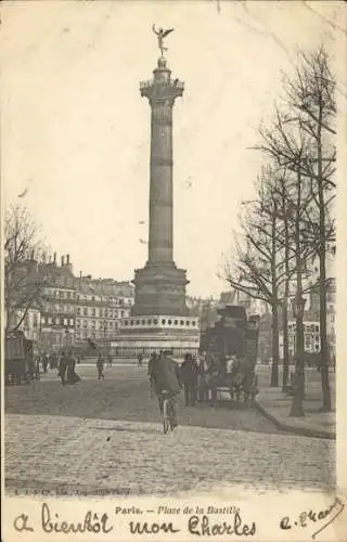 Ak Paris IV, Place de la Bastille