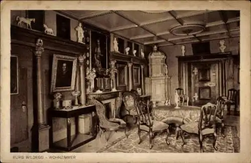 Ak Sittendorf im Wienerwald Niederösterreich, Burg Wildegg, Wohnzimmer