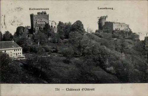Ak Ottrott Bas Rhin, Ottrotter Schlösser, Rathsamhausen, Lützelburg