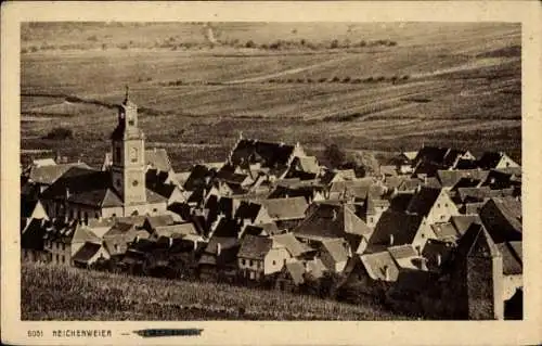 Ak Riquewihr Reichenweier Elsass Haut Rhin, Gesamtansicht, Kirche