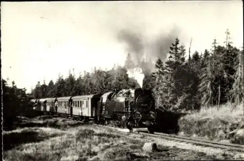 Ak Deutsche Eisenbahn, Dampflok im Harz