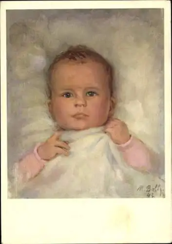 Künstler Ak Bally, M., Baby, Kind-Portrait