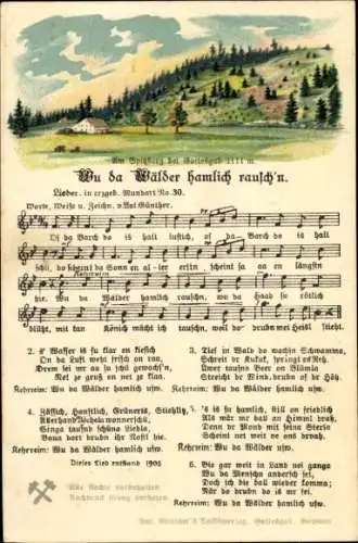 Lied Ak Günther, Anton, Wu da Wälder hamlich rausch'n, Erzgebirgische Mundart Nr. 30, Spitzberg