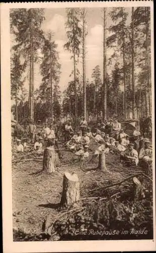 Ak Ruhepause im Wald, Deutsche Soldaten, Soldatenleben