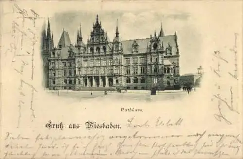 Ak Wiesbaden in Hessen, Rathaus