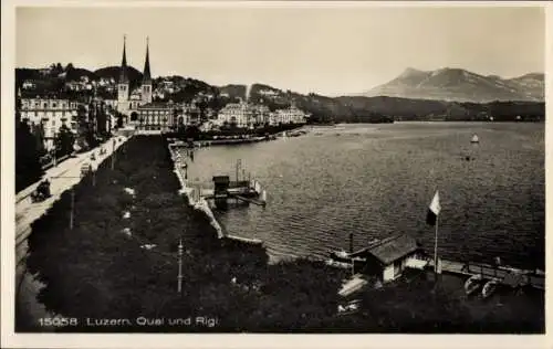 Ak Luzern Stadt Schweiz, Quai und Rigi