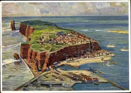 Ak Nordseeinsel Helgoland, Gesamtansicht