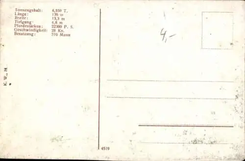 Ak Deutsches Kriegsschiff, SMS Straßburg, Kaiserliche Marine