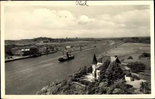 Ak Holtenau Kiel, Teilansicht, Schiff