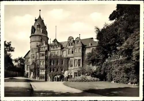 Ak Detmold, Vorderansicht vom Schloss, Fassade, Turm