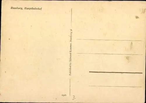 Ak Hamburg, Hauptbahnhof, Autos, Straßenbahn