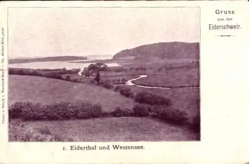 Ak Westensee in Schleswig Holstein, Eidertal, Eiderschweiz