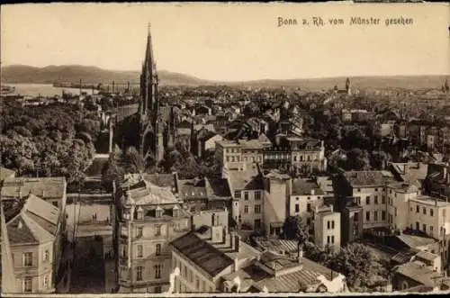Ak Bonn am Rhein, Teilansicht, Blick vom Münster