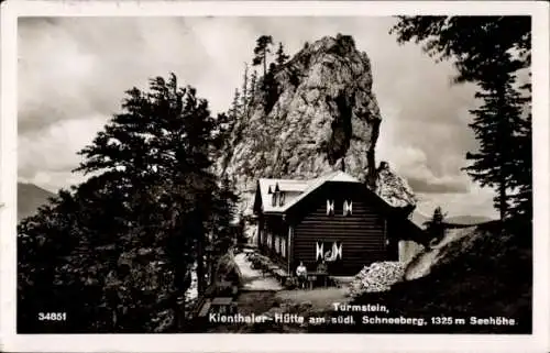 Ak Turmstein, Kienthaler Hütte am südlichen Schneeberg