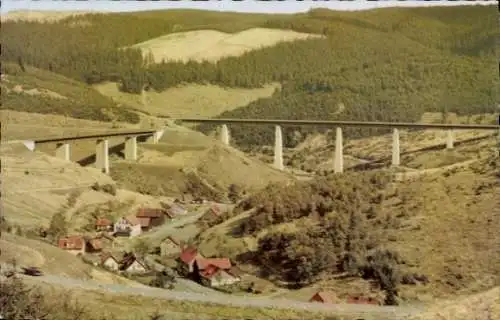 Ak Altenau Clausthal Zellerfeld im Oberharz, Okertalsperre, neue Brücke, Unterschulenberg