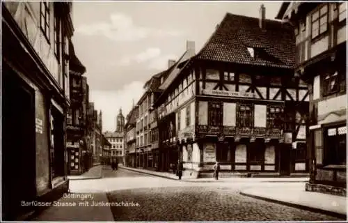 Ak Göttingen in Niedersachsen, Barfüsser Straße, Junkernschänke