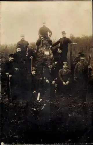 Foto Ak Französische Soldaten in Uniformen, Gruppenaufnahme, I WK