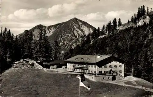 Ak Grainau in Oberbayern, Schwarzenkopf-Hütte, Brecherspitze