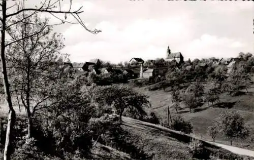 Ak Johannesberg im Spessart Unterfranken, Gasthaus zur Sonne, Kirche, Teilansicht