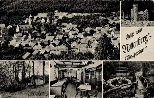 Ak Rottenberg Hösbach im Spessart Unterfranken, Gasthaus und Pension Gustav Hufgard, Gesamtansicht