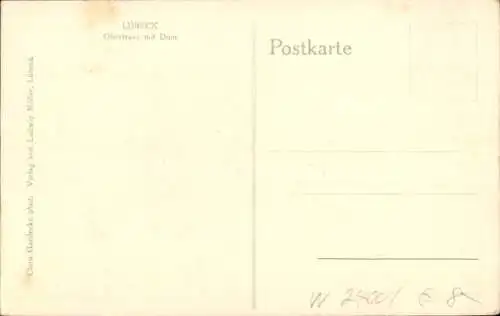 Ak Lübeck, Obertrave mit Dom