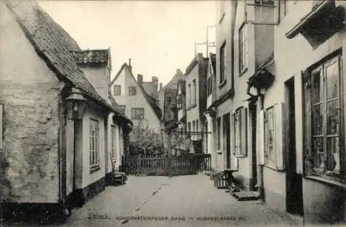 Ak Hansestadt Lübeck, Schornsteinfeger Gang, Hundestraße 50