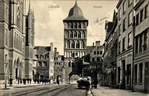 Ak Lübeck in Schleswig Holstein, Burgtor