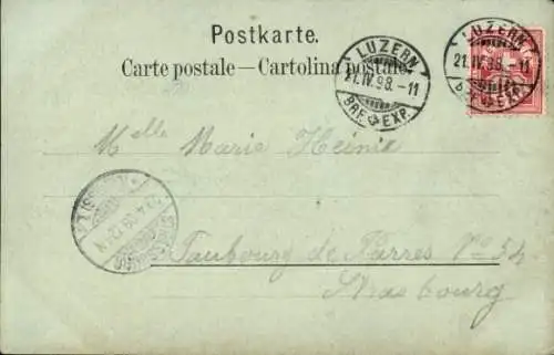 Mondschein Ak Luzern Stadt Schweiz, Ort bei Nacht