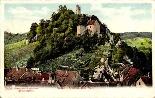 Ak Baden Kanton Aargau Schweiz, Schlossruine Stein
