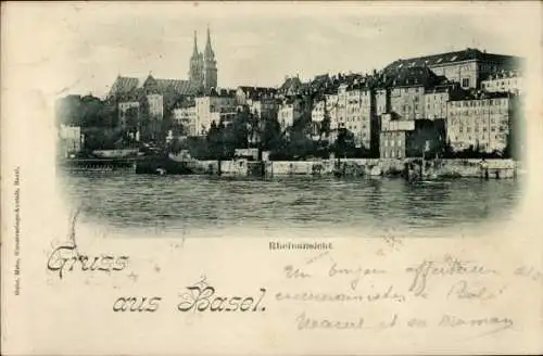 Ak Basel Bâle Stadt Schweiz, Rheinansicht