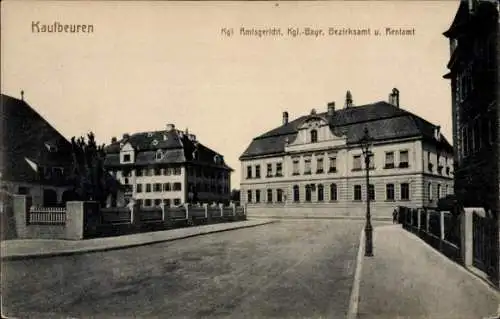 Ak Kaufbeuren an der Wertach in Schwaben, königliches Amtsgericht, königlich-bayrisches Bezirksamt