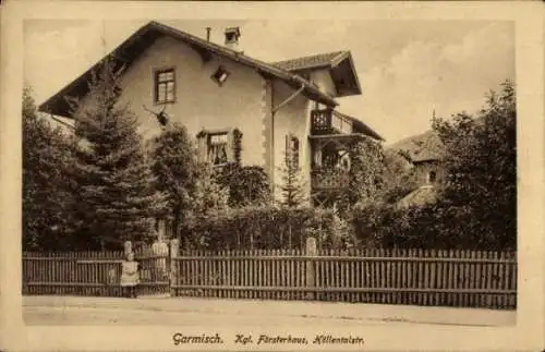 Ak Garmisch Partenkirchen in Oberbayern, königliches Försterhaus, Höllentalstraße