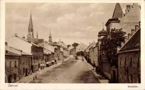 Ak Zwiesel im Bayerischen Wald, Stadtplatz