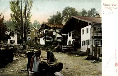 Ak Bad Kohlgrub in Oberbayern, Frauen, Häuser
